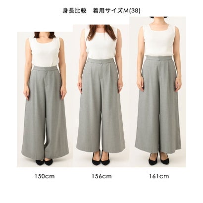 [裏起毛/洗える]千鳥柄ガウチョパンツ （ブラウン）｜詳細画像