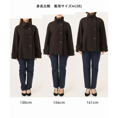 [超軽量]エアリアルウール スタンドカラーショートコート （ブラウン）｜詳細画像