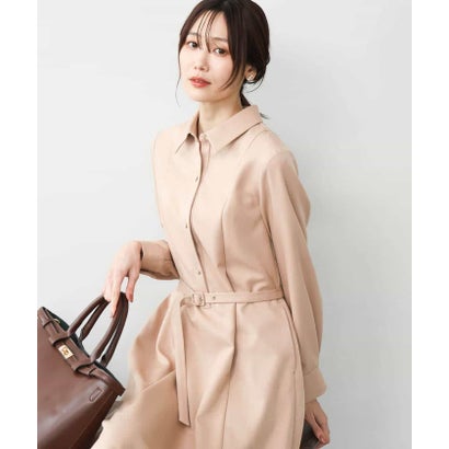 エムケー ミッシェルクラン MK MICHEL KLEIN [洗える]ウールライク衿付きワンピース （ブラック）｜詳細画像