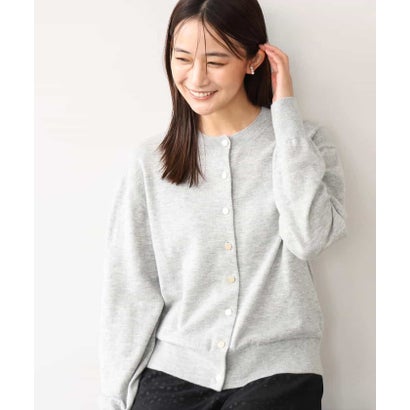 [ウール100/洗える]SUPER FINE WOOLベーシックカーディガン （グレー）｜詳細画像
