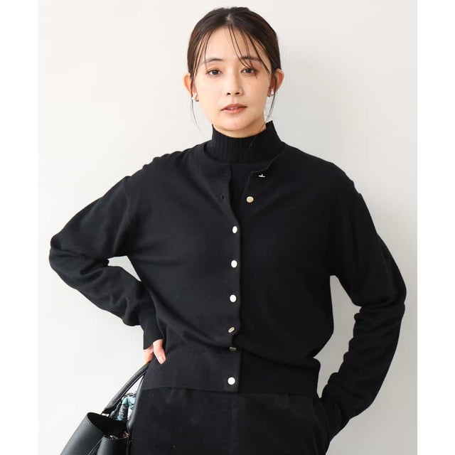 [ウール100/洗える]SUPER FINE WOOLベーシックカーディガン （ブラック）