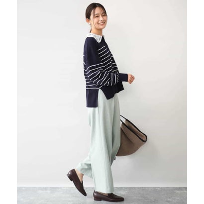 エムケー ミッシェルクラン MK MICHEL KLEIN [洗える]ツイードストレートワイドパンツ （ミント）｜詳細画像