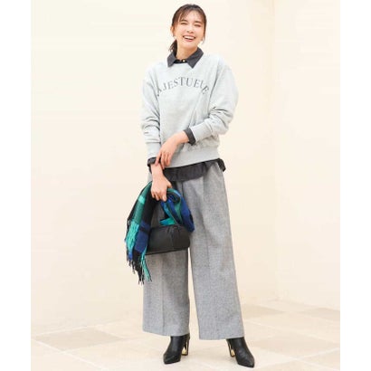 エムケー ミッシェルクラン MK MICHEL KLEIN [洗える]ツイードストレートワイドパンツ （ミント）｜詳細画像