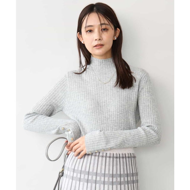 [ウール100/洗える]SUPER FINE WOOLベーシックタートルネックニット （グレー）