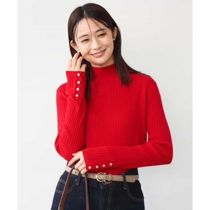 [ウール100/洗える]SUPER FINE WOOLベーシックタートルネックニット （レッド）｜詳細画像