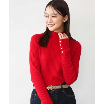 [ウール100/洗える]SUPER FINE WOOLベーシックタートルネックニット （レッド）｜詳細画像