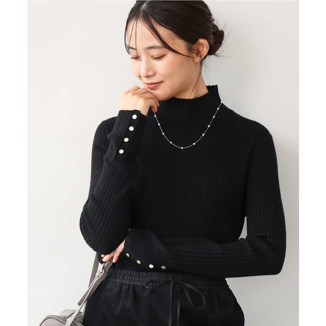 [ウール100/洗える]SUPER FINE WOOLベーシックタートルネックニット （ブラック）