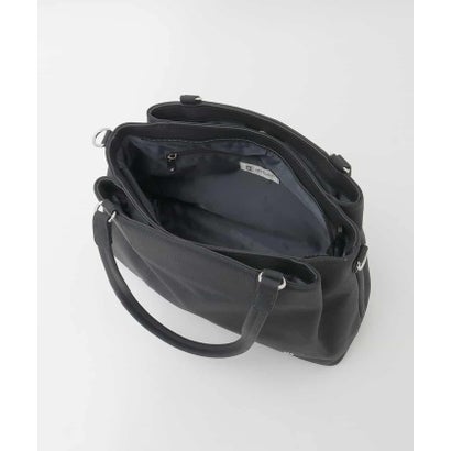 [2WAY/A4収納可]サークルメタルデザイン牛革トートバッグ （ネイビー）｜詳細画像