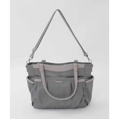 エムケーミッシェルクラン バッグ MK MICHEL KLEIN BAG [2WAY/撥水/A4収納可]サイドポケットパイピングバッグ （ブルーグレー×ライトグレー）｜詳細画像
