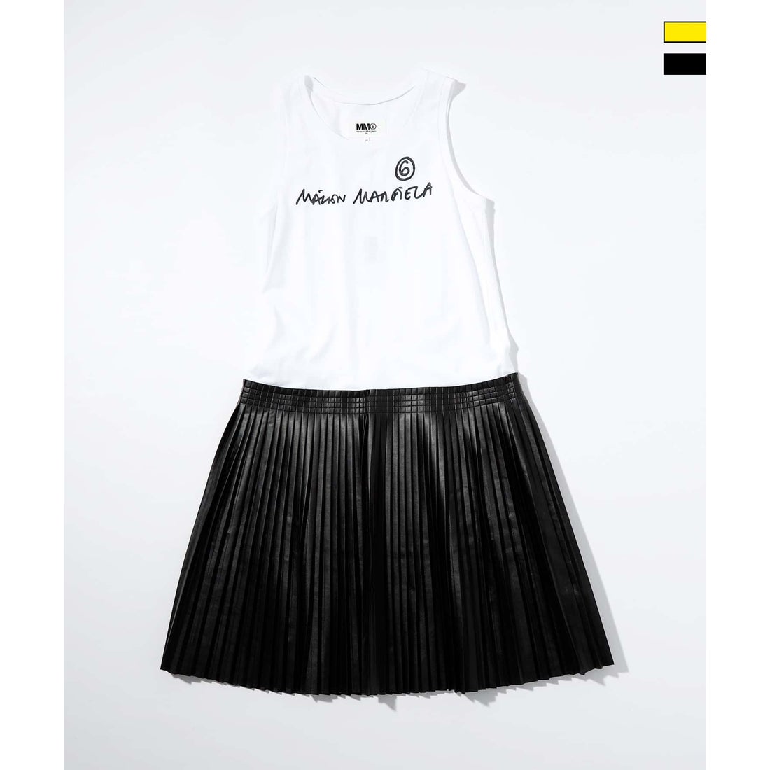 MM6 Maison Margiela ロゴ切り替えプリーツワンピ エムエムシックス メゾン マルジェラ MM6 Maison Margiela Kids