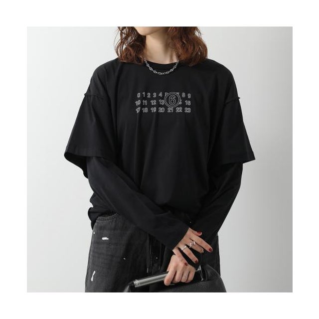 MM6 KIDS Tシャツ M61132 MM04I 長袖 カットソー （M6900/ブラック）