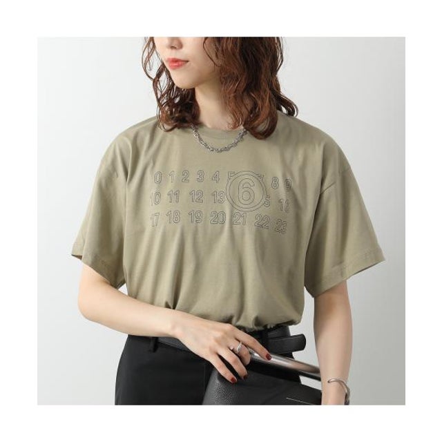 MM6 KIDS Tシャツ M61117 MM02Y ナンバリングロゴT （M6516/カーキ）