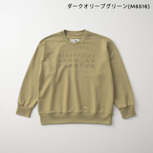 スウェット キッズ CREWNECK SWEATSHIRT WITH LOGO M61116 MM02X （ダークオリーブグリーン(M6516)）