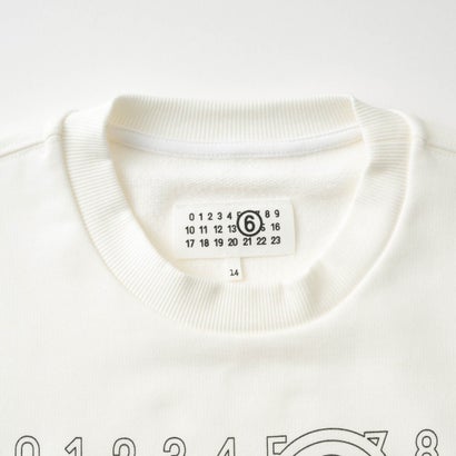 エムエムシックス メゾン マルジェラ MM6 Maison Margiela スウェット キッズ CREWNECK SWEATSHIRT WITH LOGO M61116 MM02X （ナチュラルホワイト(M6102)）｜詳細画像