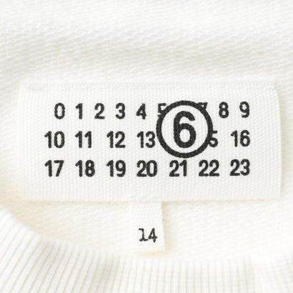 エムエムシックス メゾン マルジェラ MM6 Maison Margiela スウェット キッズ CREWNECK SWEATSHIRT WITH LOGO M61116 MM02X （ナチュラルホワイト(M6102)）｜詳細画像