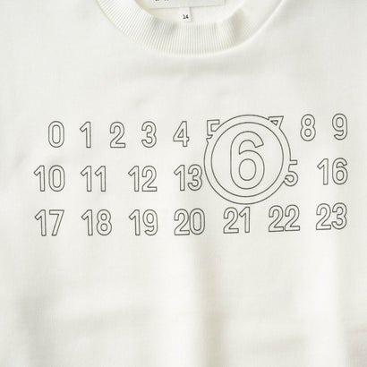 エムエムシックス メゾン マルジェラ MM6 Maison Margiela スウェット キッズ CREWNECK SWEATSHIRT WITH LOGO M61116 MM02X （ナチュラルホワイト(M6102)）｜詳細画像