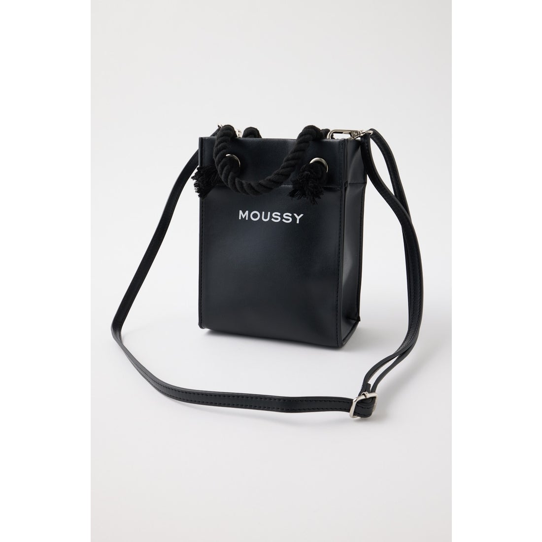 MOUSSY SOUVENIR FAKE LEATHER ミニバッグ BLK -ファッション通販 