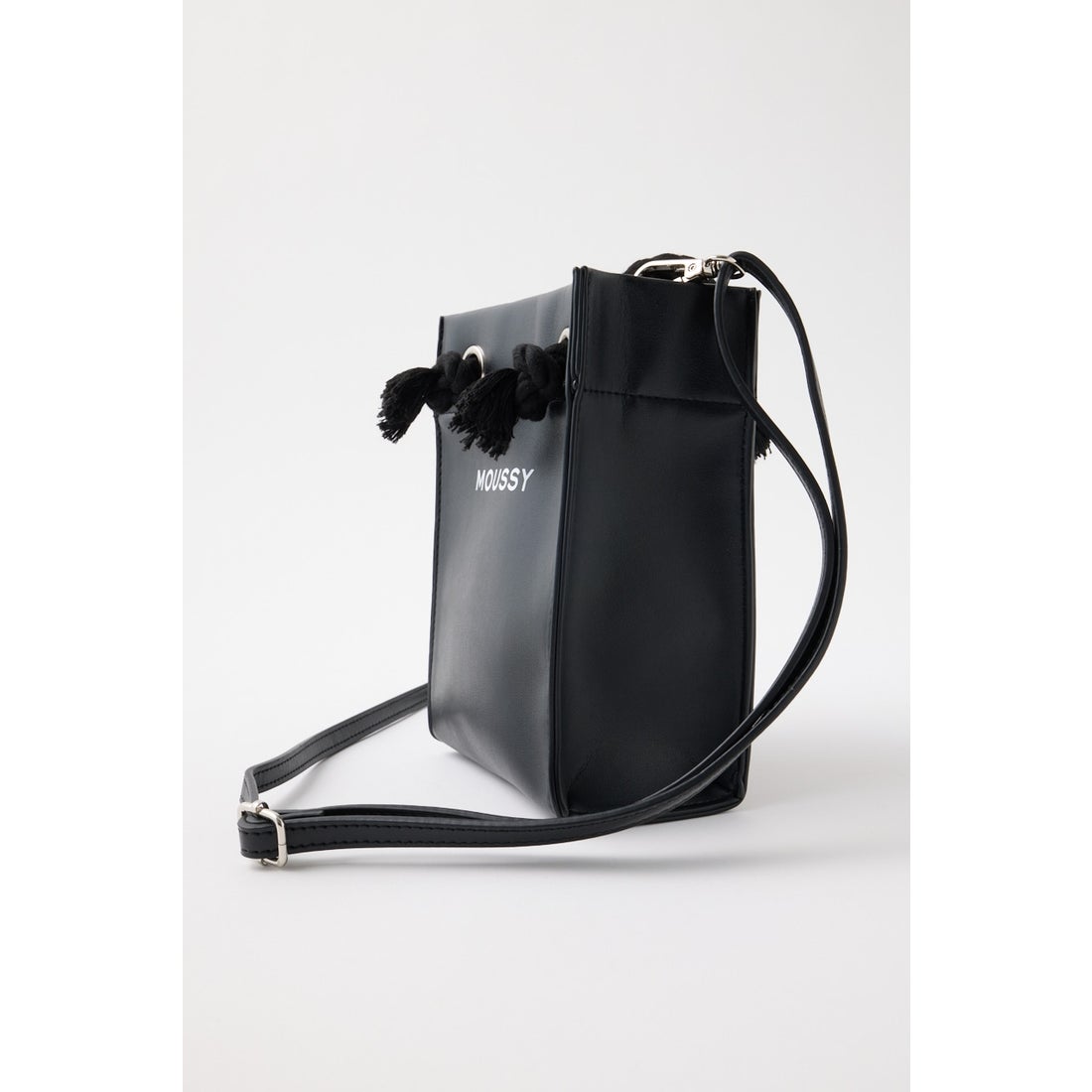 MOUSSY SOUVENIR FAKE LEATHER ミニバッグ BLK -靴＆ファッション通販 