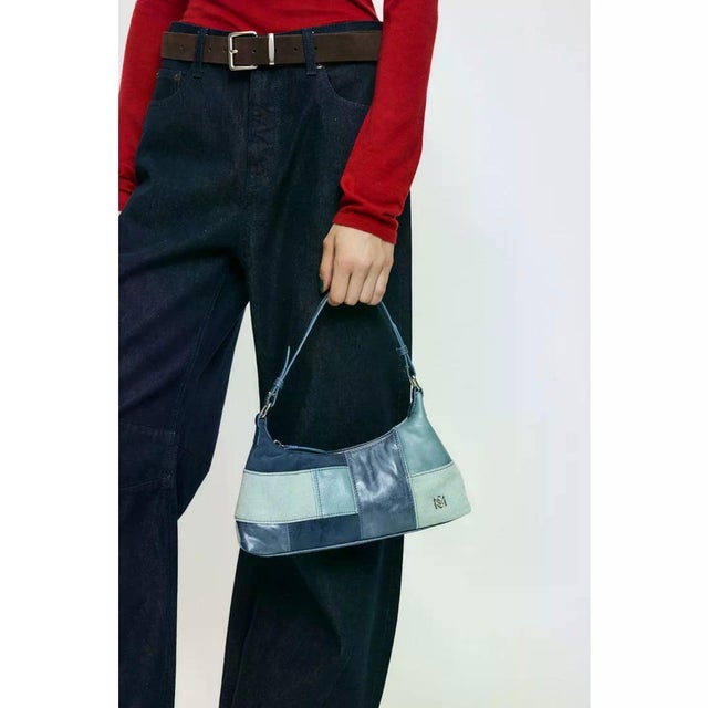 PATCH WORK SHOULDER バッグ BLU