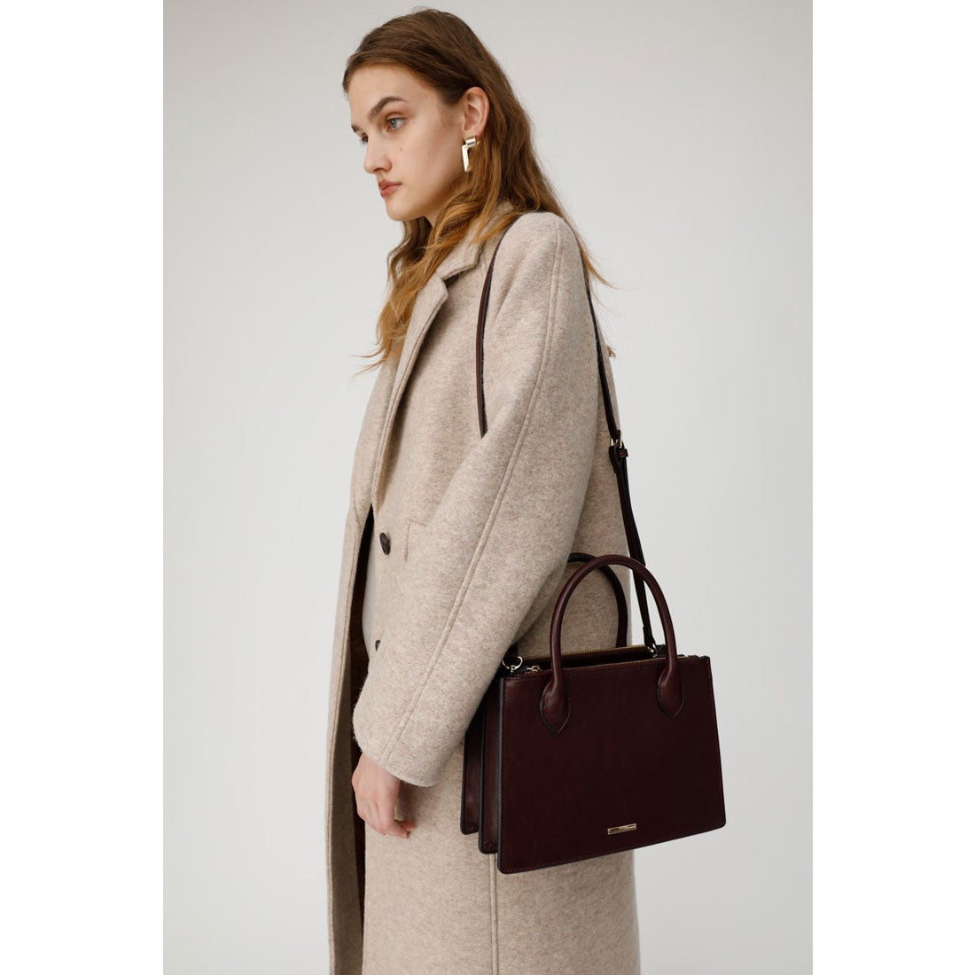 MOUSSY マウジー moussy DOUBLE ZIP SHOULDER BAG （ボルドー） -靴 