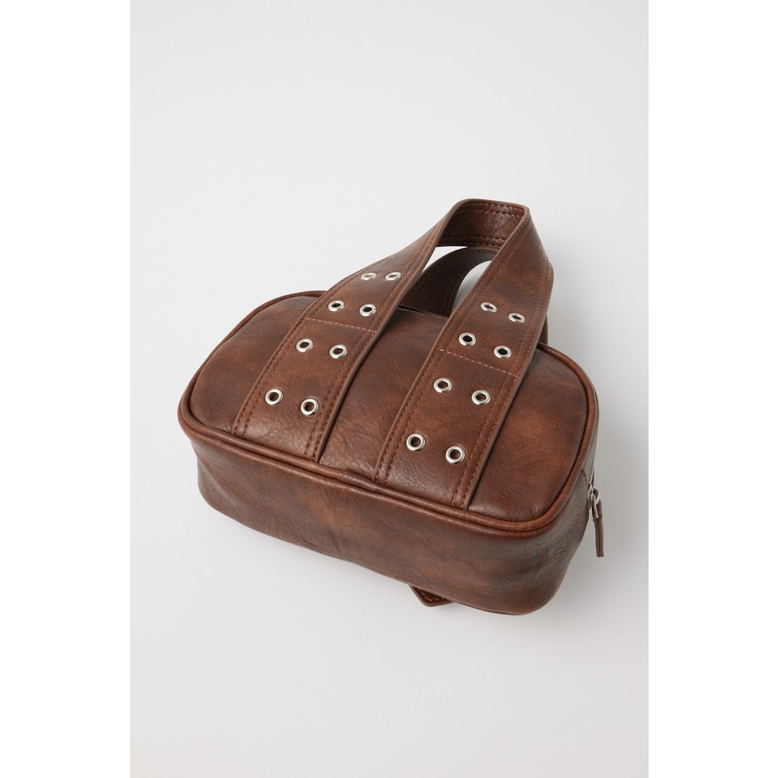 MOUSSY BUCKLE HANDLE MINI ボストン BRN -靴＆ファッション通販 