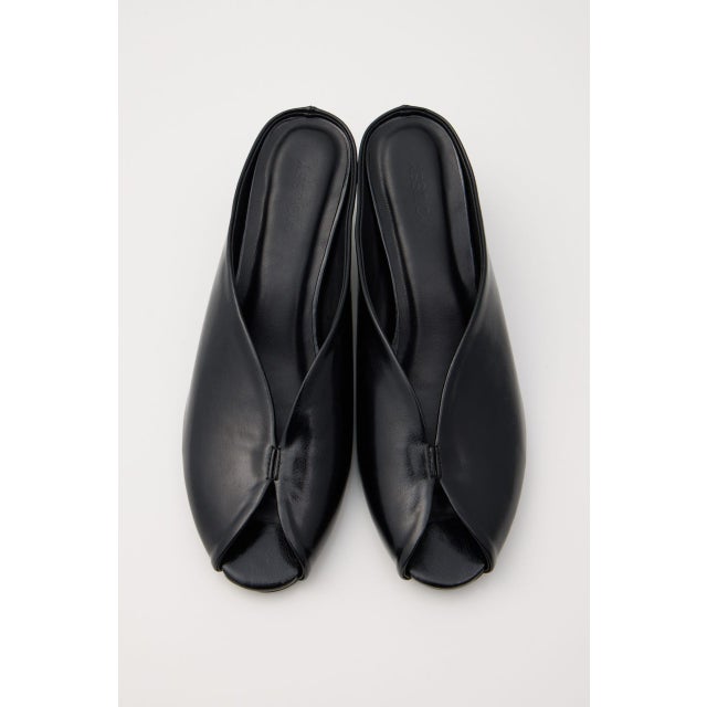 OPEN TOE SQUARE HEEL ミュール BLK