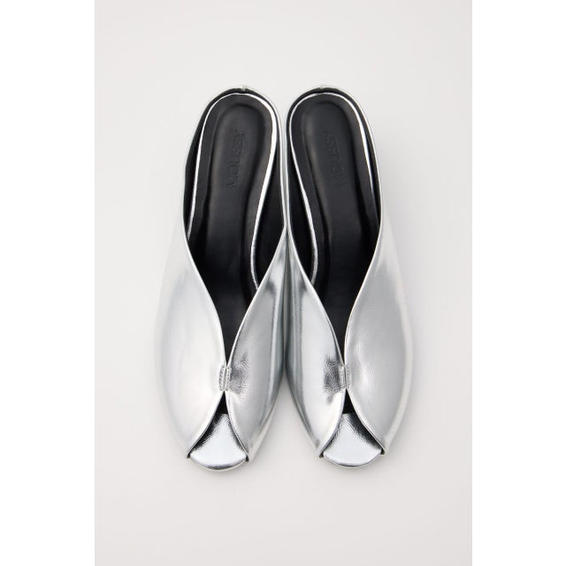 OPEN TOE SQUARE HEEL ミュール SLV