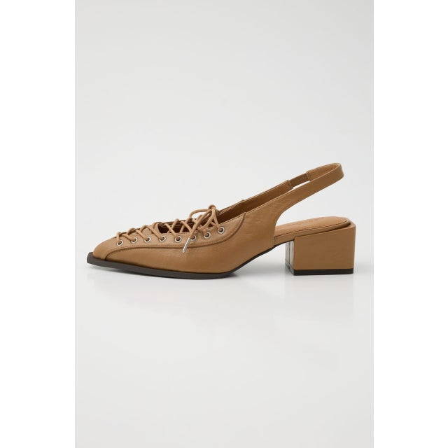 POINTED LACE UP ミュール BEG