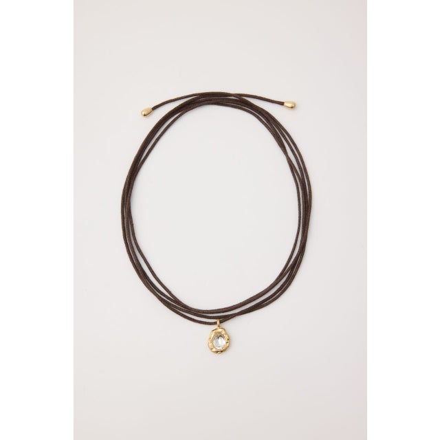 STONE PENDANT CORD ネックレス BRN