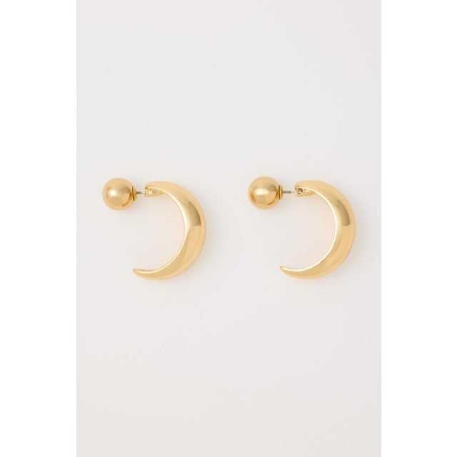 CHUNK HALF MOON イヤリング GLD