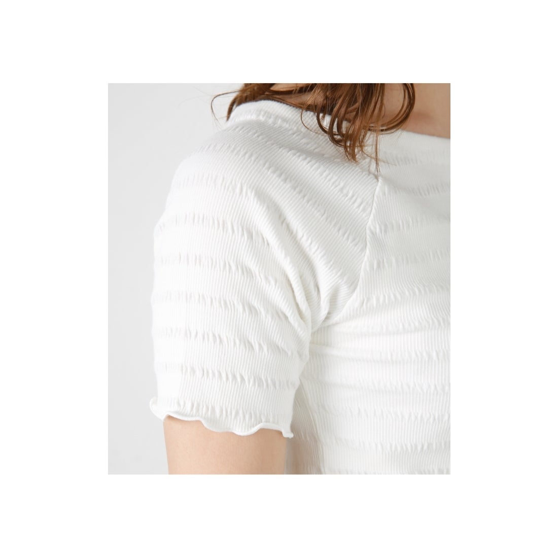 MOUSSY moussy シャーリングオフショルダートップス ホワイト 