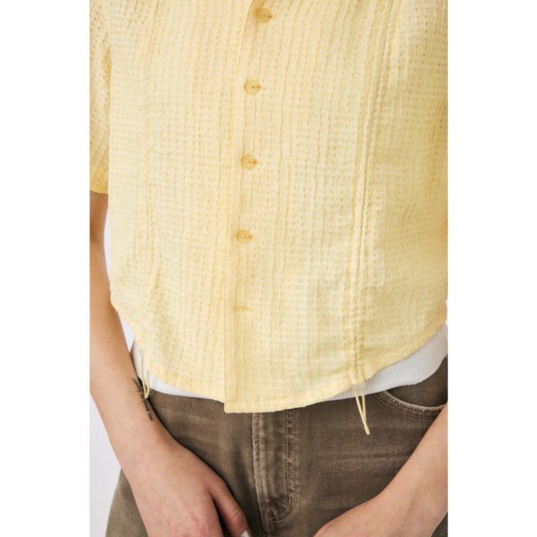 マウジー MOUSSY SUCKER CHECK SHIRT ブラウス （BLU） - ファッション