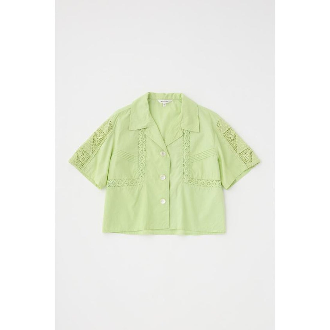 マウジー MOUSSY CROCHET COMBI シャツ （WHT） - ファッション通販