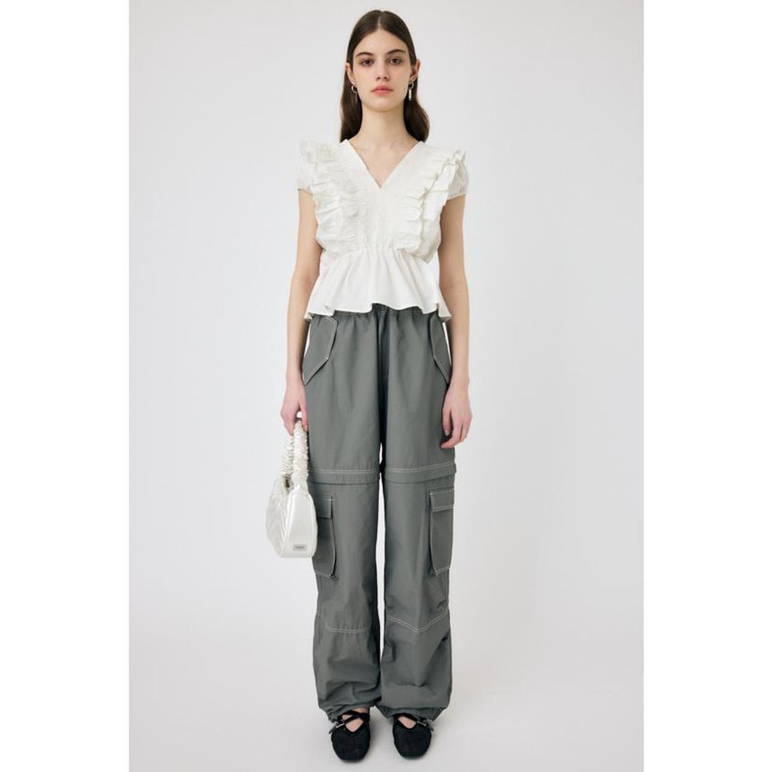 マウジー MOUSSY SHOULDER フリルブラウス （BLK） - ファッション通販 