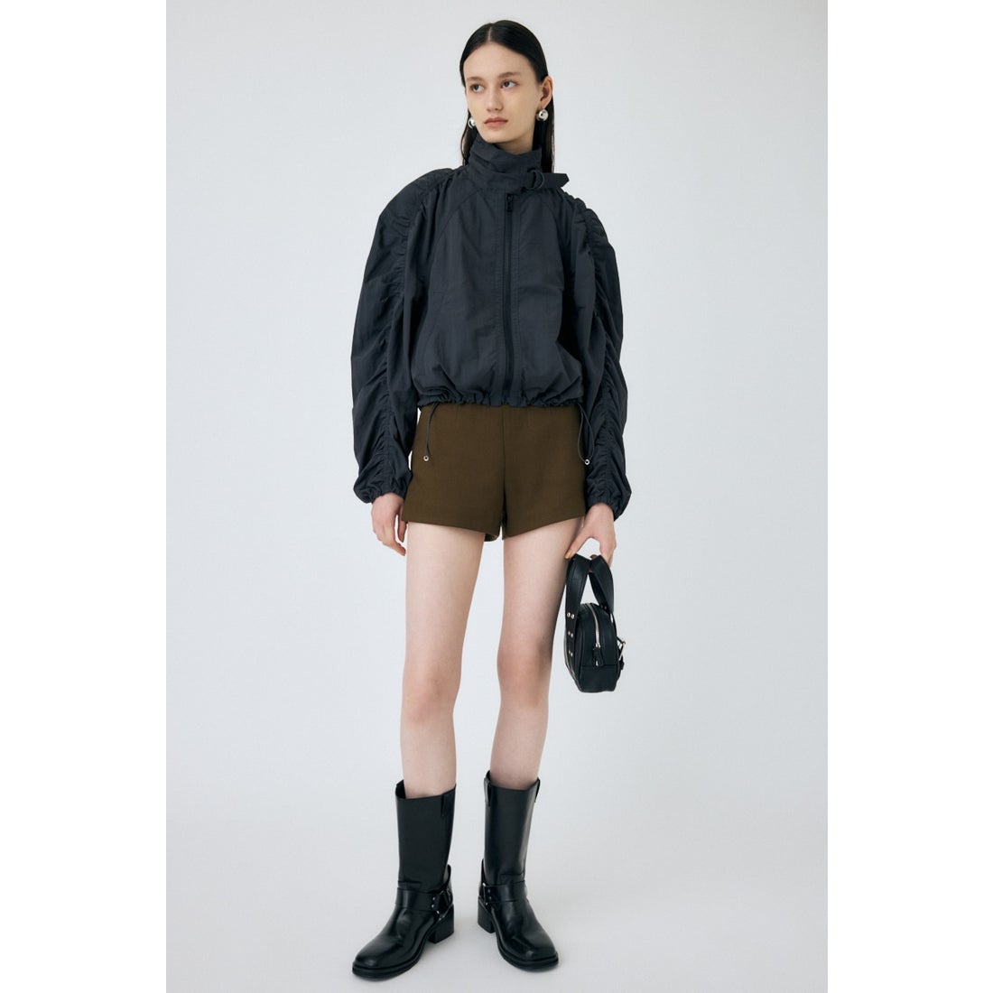 MOUSSY GATHER BALLOON ジャケット L/BLK1 -靴＆ファッション通販 
