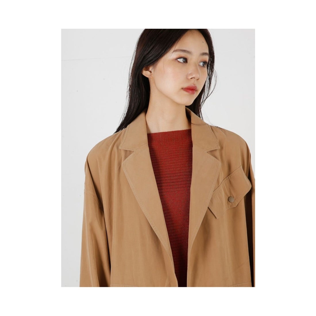 MOUSSY moussy ガウントレンチジャケットコート ライトカーキ 