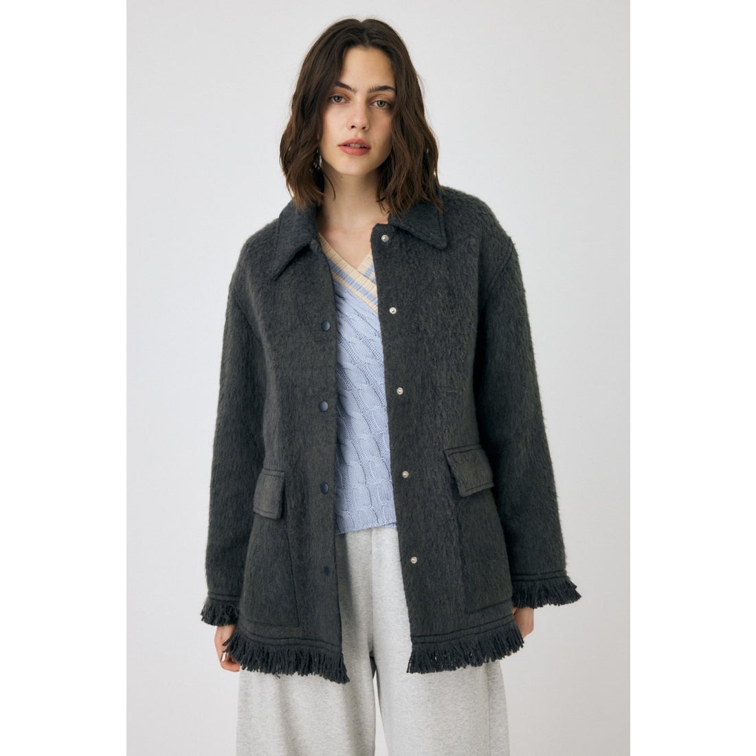 MOUSSY MIX シャツジャケット C.GRY -ファッション通販 FASHION WALKER