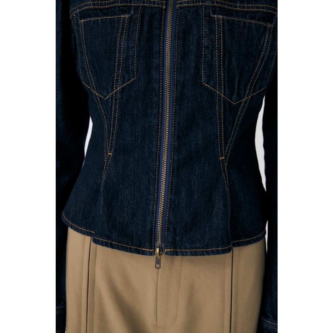 MOUSSY WAIST TUCK デニムシャツ D/BLU3 -靴＆ファッション通販 