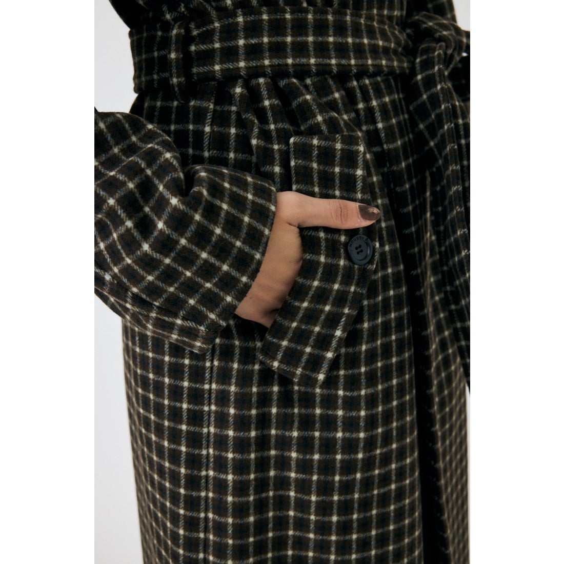 MOUSSY STANDCOLLAR PLAID コクーンコート 柄BRN5 -靴＆ファッション 