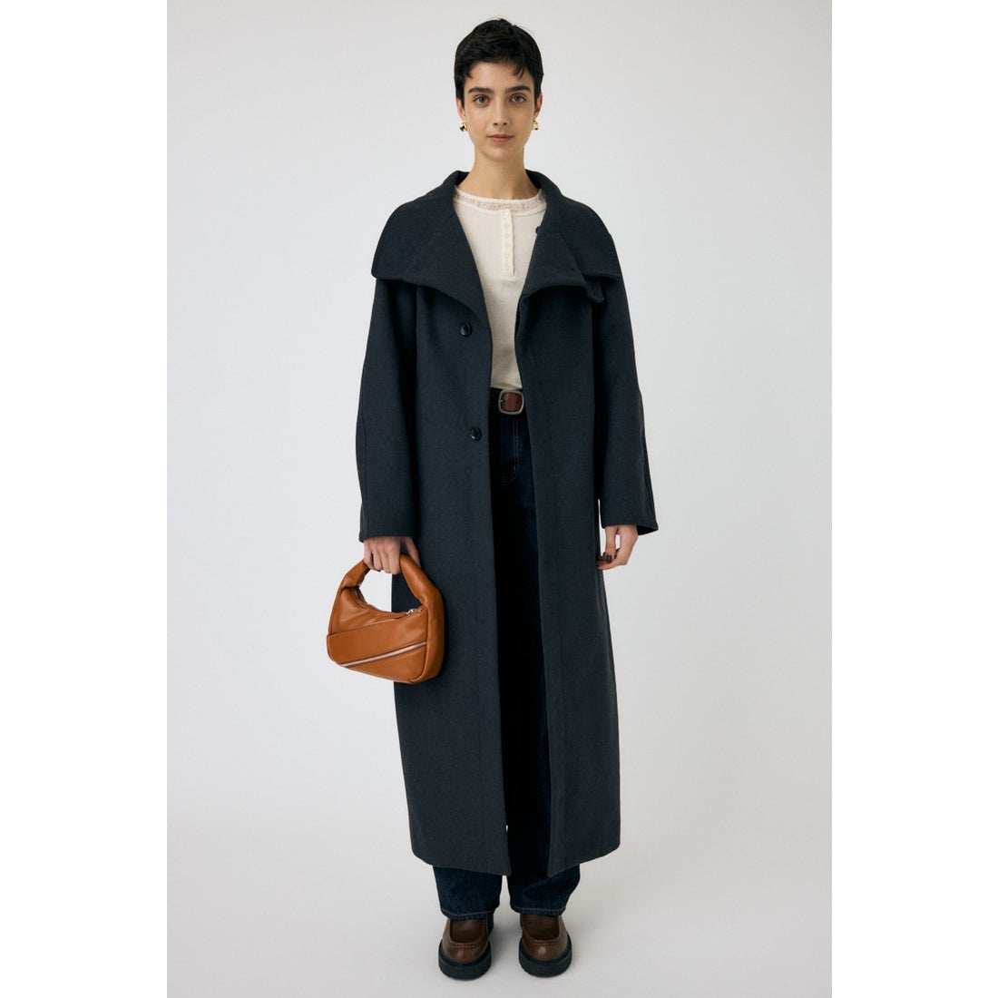 MOUSSY STANDCOLLAR コクーンコート T.GRY -ファッション通販 FASHION 