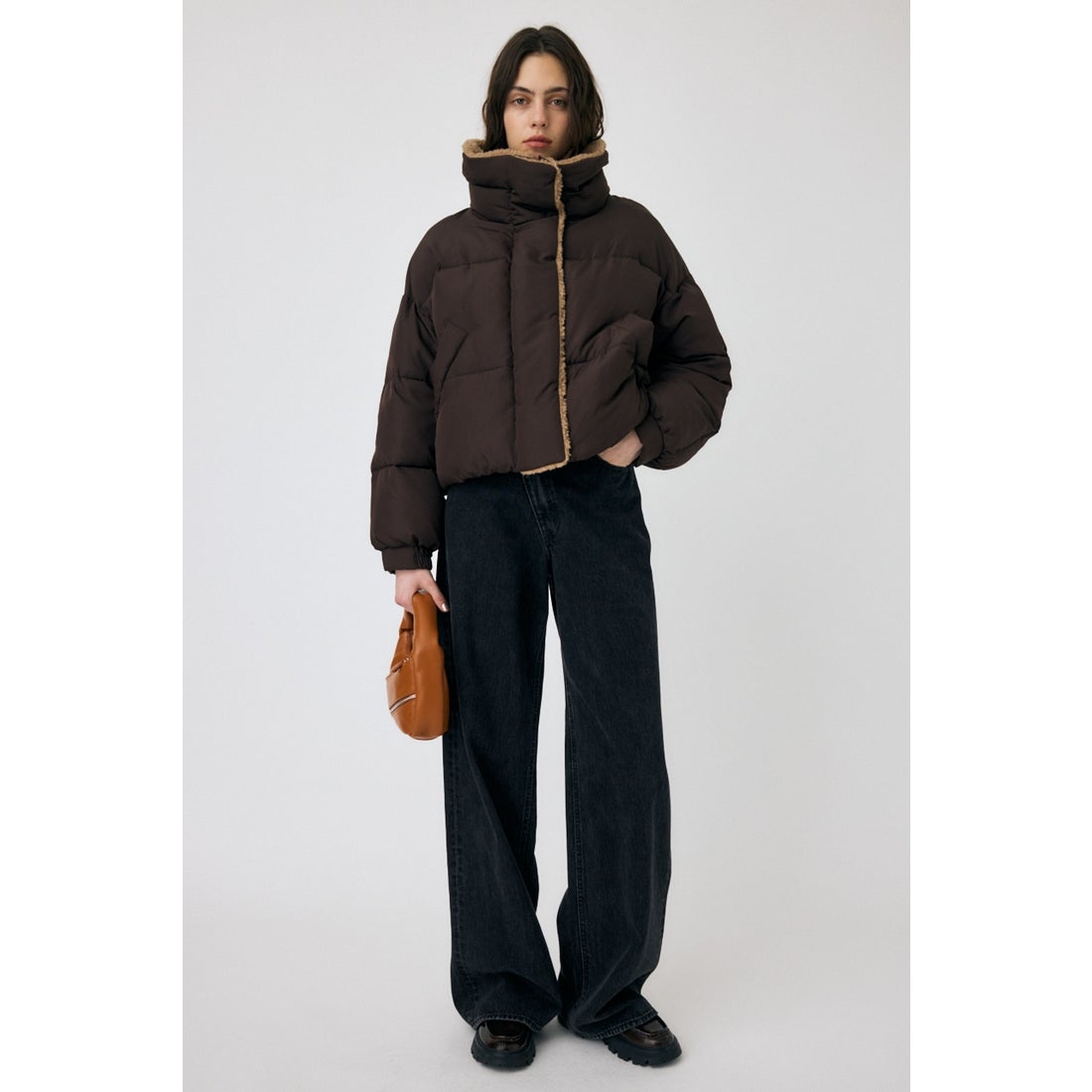 MOUSSY STAND COLLAR パッファージャケット BRN -靴＆ファッション通販 