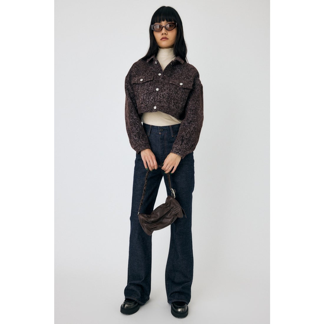 MOUSSY SHORT TWEEDY ジャケット BRN -ファッション通販 FASHION WALKER
