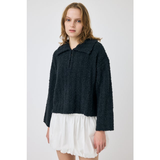 OPEN COLLAR ニット C.GRY