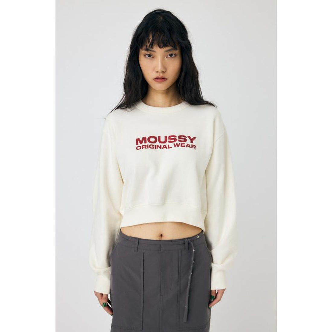 マウジー MOUSSY RHINESTONE MOUSSY プルオーバー （O/WHT1 