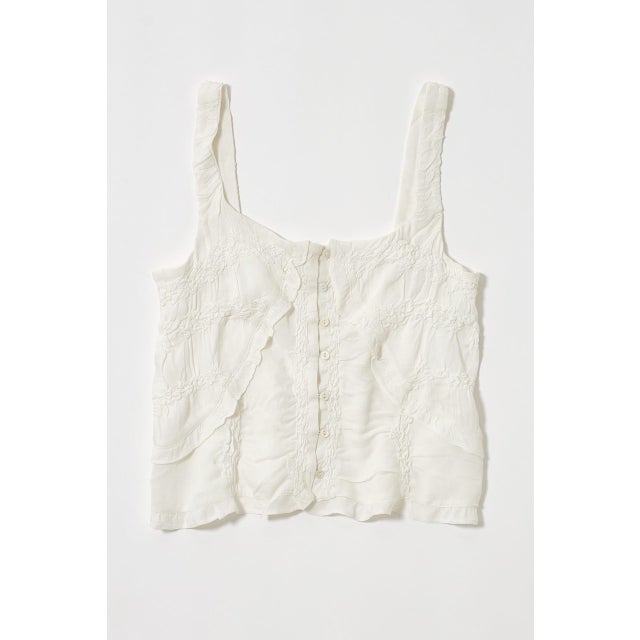 BUTTON UP SMOCKING キャミ O/WHT1