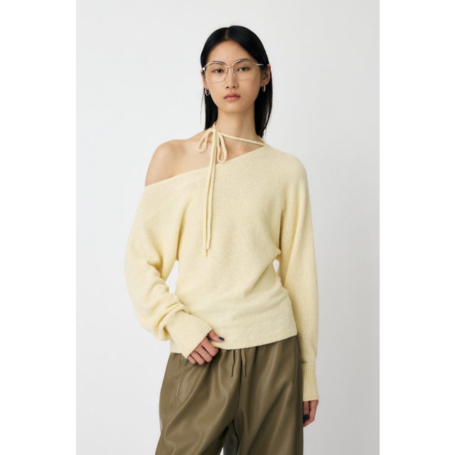 ONE SHOULDER ニットトップス O/WHT1