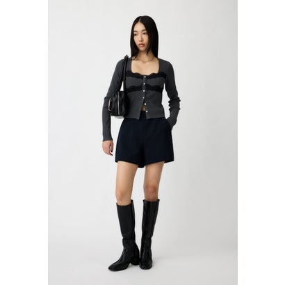 FRONT BUTTON LACY ロングスリーブトップス T.GRY｜詳細画像