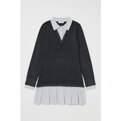 LAYERED KNIT ミニドレス C.GRY｜詳細画像