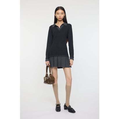 LAYERED KNIT ミニドレス C.GRY｜詳細画像