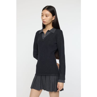 LAYERED KNIT ミニドレス C.GRY｜詳細画像